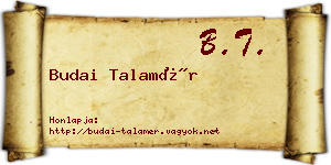 Budai Talamér névjegykártya